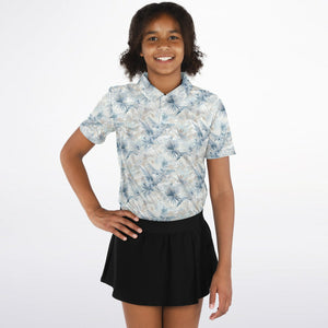Neutral Tropic Toile- Youth Polo Shirt