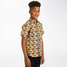 Load image into Gallery viewer, Florida Firesky- Kids Short Sleeve Button Down Shirt
