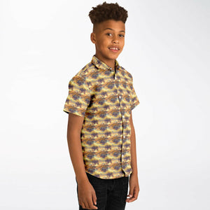 Florida Firesky- Kids Short Sleeve Button Down Shirt