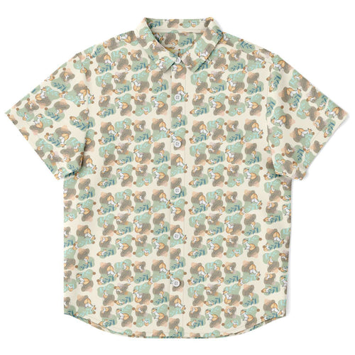 Chungi and Ferns- Kids Short Sleeve Button Down Shirt