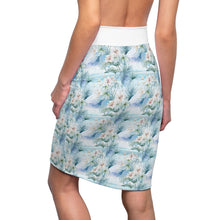 Load image into Gallery viewer, Tropical Blues- Floral Women&#39;s Pencil Skirt