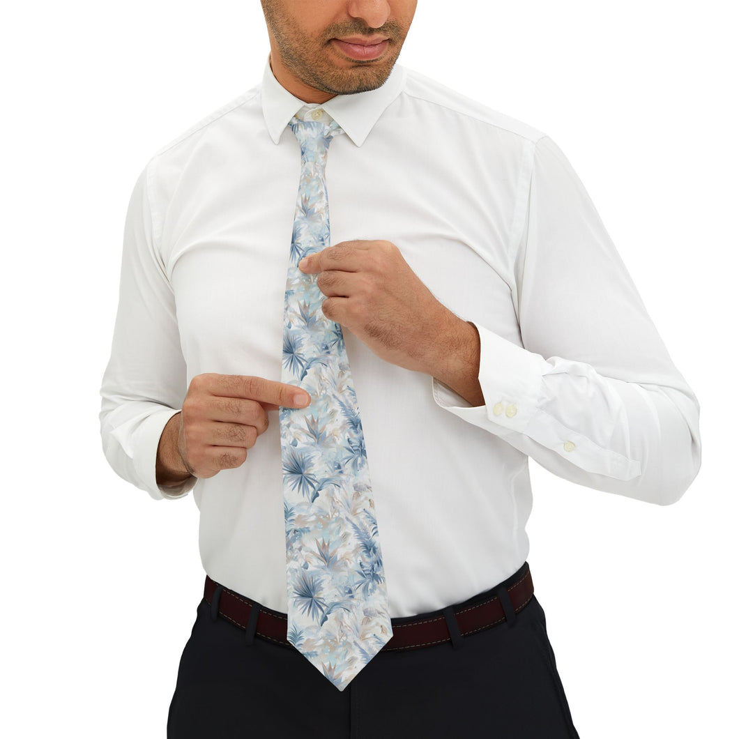Neutral Toile Tropic Printed Necktie
