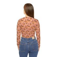 Load image into Gallery viewer, Women&#39;s Long Sleeve V-neck Shirt - Tropical Fronds