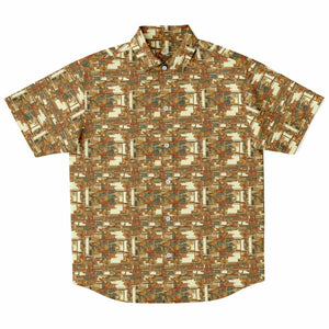 Warm Mid Mod- Mens Short Sleeve Button Down Shirt