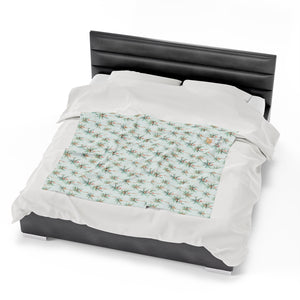 Festive Palms- Velveteen Plush Blanket
