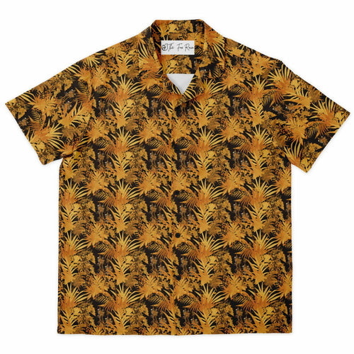 Men's Spread Collar Button Down Shirt - Golden Fronds