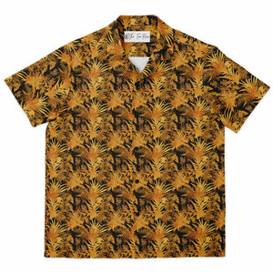Men's Spread Collar Button Down Shirt - Golden Fronds
