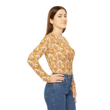Load image into Gallery viewer, Women&#39;s Long Sleeve V-neck Shirt - Rosette Cranes
