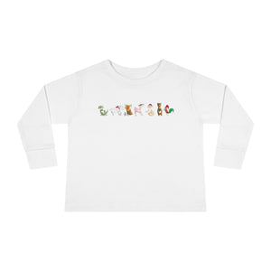 Christmas Fox Rain- Toddler Long Sleeve Tee