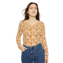Load image into Gallery viewer, Women&#39;s Long Sleeve V-neck Shirt - Rosette Cranes