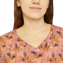 Load image into Gallery viewer, Women&#39;s Long Sleeve V-neck Shirt - Tropical Fronds