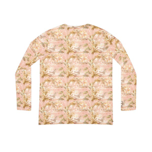 Women's Long Sleeve V-neck Shirt - Winter Sunbathing