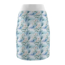 Load image into Gallery viewer, Tropical Blues- Floral Women&#39;s Pencil Skirt