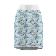 Load image into Gallery viewer, Tropical Blues- Floral Women&#39;s Pencil Skirt