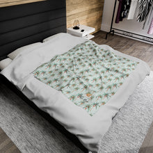 Load image into Gallery viewer, Festive Palms- Velveteen Plush Blanket