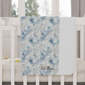 Neutral Toile Tropic Toddler Blanket