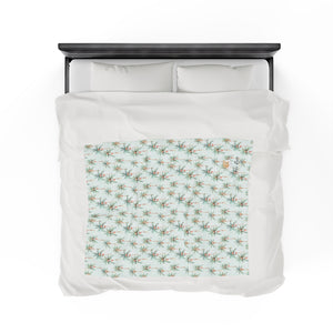Festive Palms- Velveteen Plush Blanket