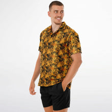 Load image into Gallery viewer, Men&#39;s Spread Collar Button Down Shirt - Golden Fronds