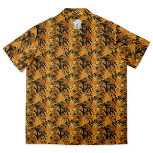 Men's Spread Collar Button Down Shirt - Golden Fronds