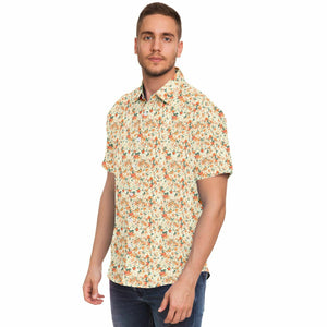 Orange Blossom- Short Sleeve Button Down Shirt