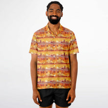 Load image into Gallery viewer, Skyline Sunset- Men&#39;s Spread Collar Short Sleeve Button-Down