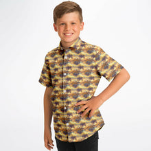 Load image into Gallery viewer, Florida Firesky- Kids Short Sleeve Button Down Shirt