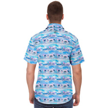 Load image into Gallery viewer, Mens Short Sleeve Button Down Shirt - Chill Wave