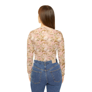 Women's Long Sleeve V-neck Shirt - Winter Sunbathing