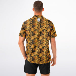 Men's Spread Collar Button Down Shirt - Golden Fronds