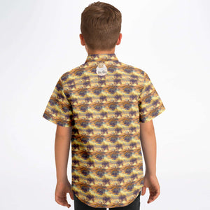 Florida Firesky- Kids Short Sleeve Button Down Shirt