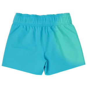 Kids Swim Trunks - Teal Blue Gradient