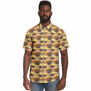 Fire Sky- Men's Short Sleeve Button Down Shirt