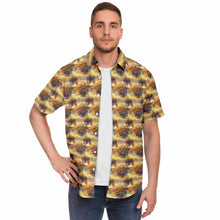 Load image into Gallery viewer, Fire Sky- Men&#39;s Short Sleeve Button Down Shirt