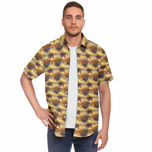 Fire Sky- Men's Short Sleeve Button Down Shirt