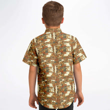 Load image into Gallery viewer, Warm Mid Mod- Kids Short Sleeve Button Down Shirt