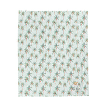 Load image into Gallery viewer, Festive Palms- Velveteen Plush Blanket
