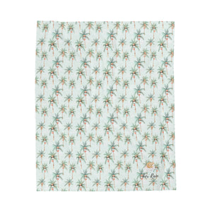 Festive Palms- Velveteen Plush Blanket