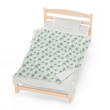 Load image into Gallery viewer, Festive Palms- Velveteen Plush Blanket