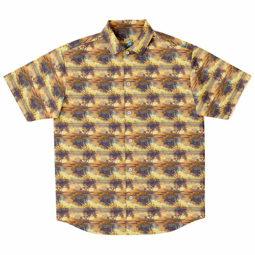 Fire Sky- Men's Short Sleeve Button Down Shirt