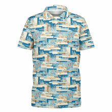Load image into Gallery viewer, Mid Mod Blue- Kids Polo Shirt
