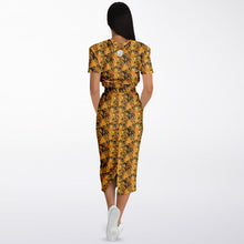 Load image into Gallery viewer, Cropped Short Sleeve Sweatshirt and Long Set – Golden Fronds