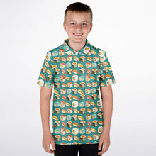 Load image into Gallery viewer, Sushi Print- Youth Polo Shirt