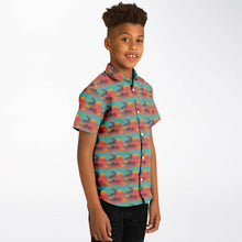 Load image into Gallery viewer, Youth Short Sleeve Button Down - Pluma Sunset