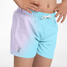 Load image into Gallery viewer, Kids Swim Trunks - Lavender Teal Gradient