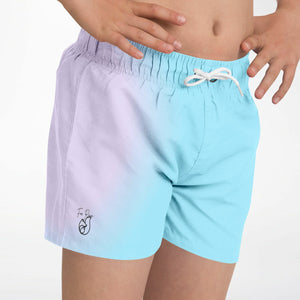 Kids Swim Trunks - Lavender Teal Gradient