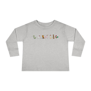 Christmas Fox Rain- Toddler Long Sleeve Tee