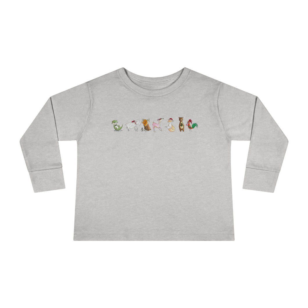 Christmas Fox Rain- Toddler Long Sleeve Tee