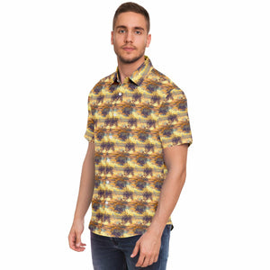 Fire Sky- Men's Short Sleeve Button Down Shirt