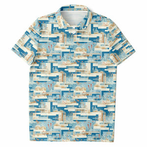 Mid Mod Blue- Kids Polo Shirt