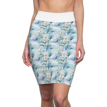 Load image into Gallery viewer, Tropical Blues- Floral Women&#39;s Pencil Skirt